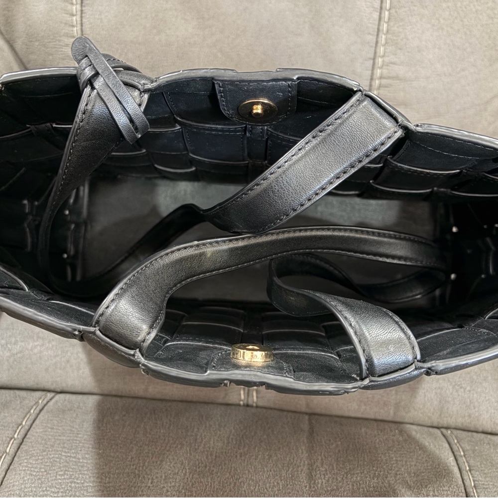Michael Kors Black Woven Tote with Pouch - Picture 9 of 9